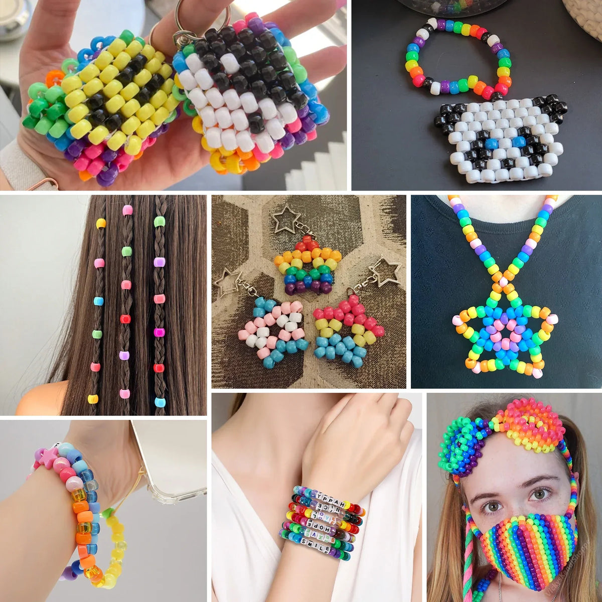 Rainbow Pony Bead Bracelet Making Kit – 1710 Pcs DIY Set