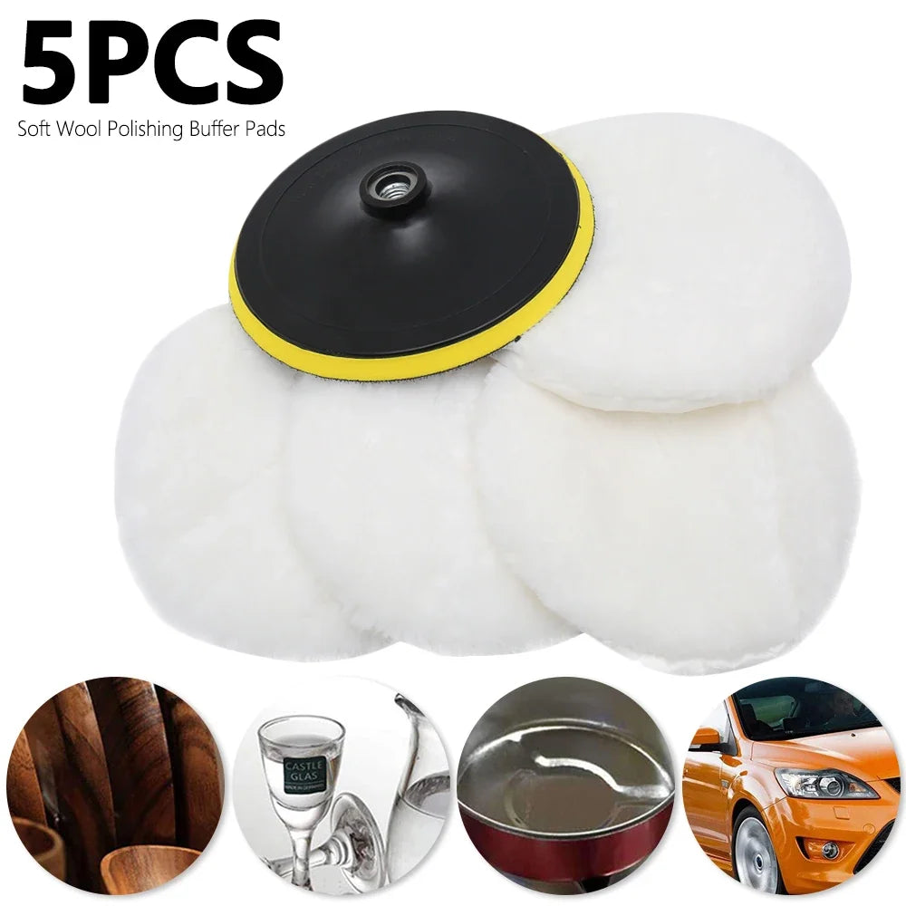 7 Inch Wool Buffing & Polishing Pads for Car, Glass & More