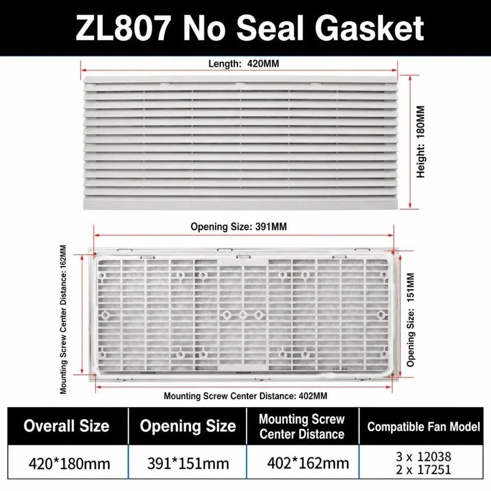 ABS Vent Grille Dustproof Waterproof Louver Fan Cover