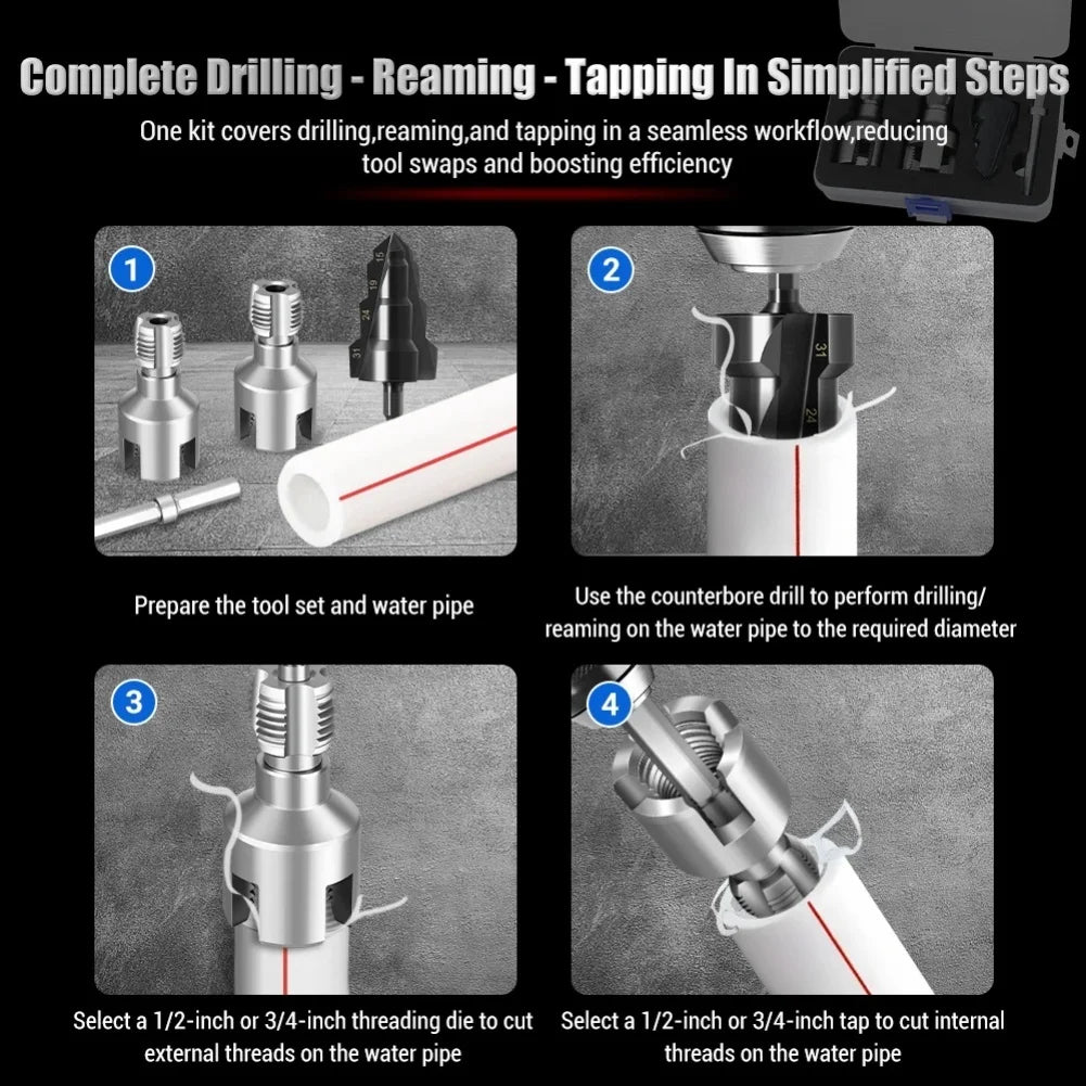 PPR Pipe Threader Kit – Triple-Flute Counterbore Drill Bit