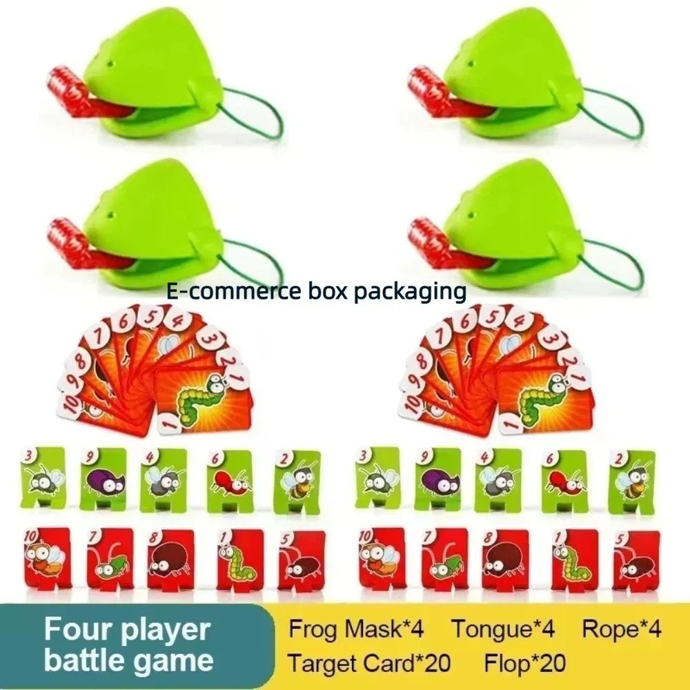 Funny Frog Mask Tongue Game with Cards – Party Fun for All