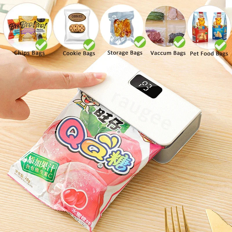 Raugee 2-in-1 Mini Handheld Bag Sealer & Cutter | USB Rechargeable