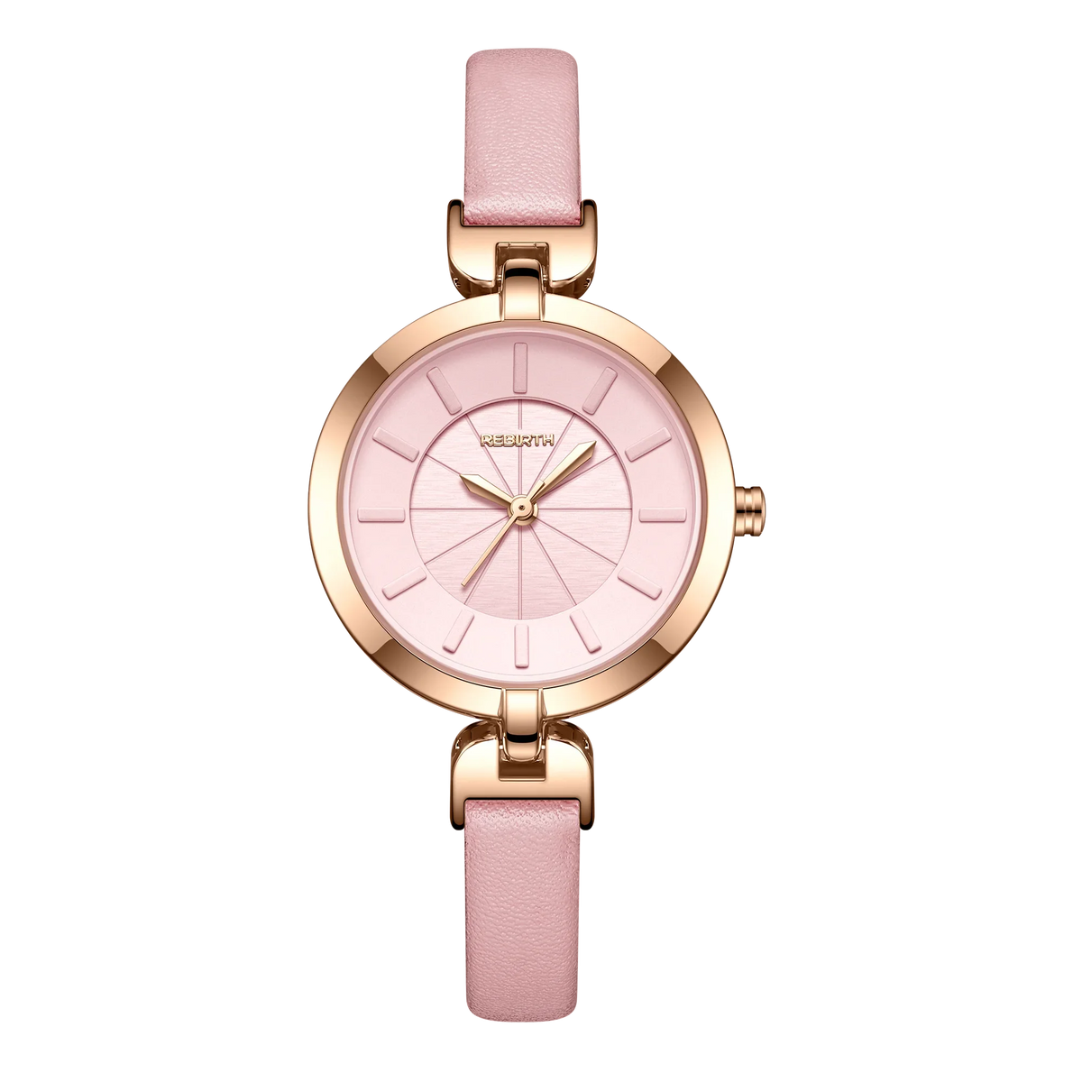 REBIRTH Women's Quartz Watch – Leather Band, Minimalist Dial