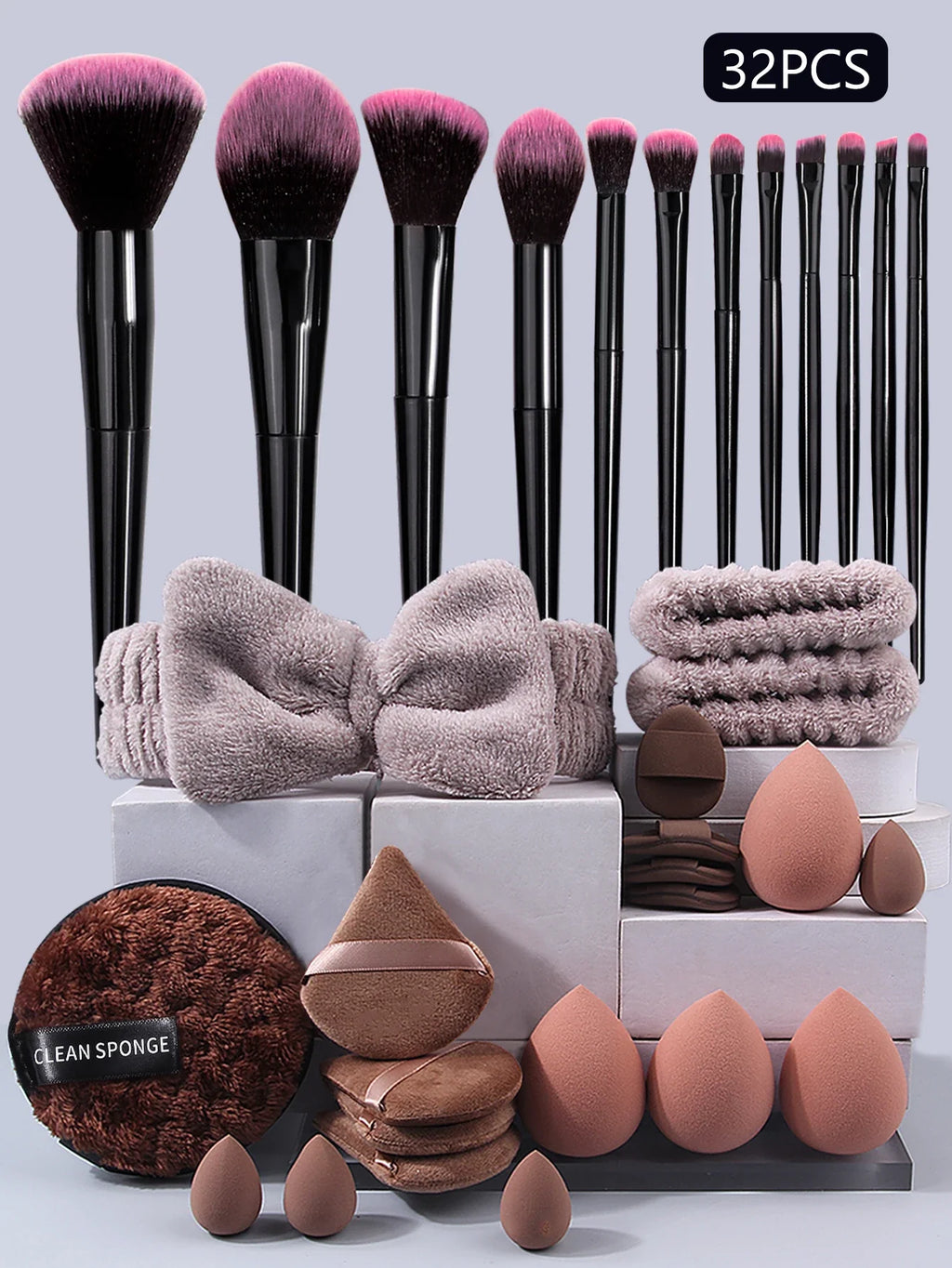 32-Piece Professional Makeup Brush & Beauty Tool Set