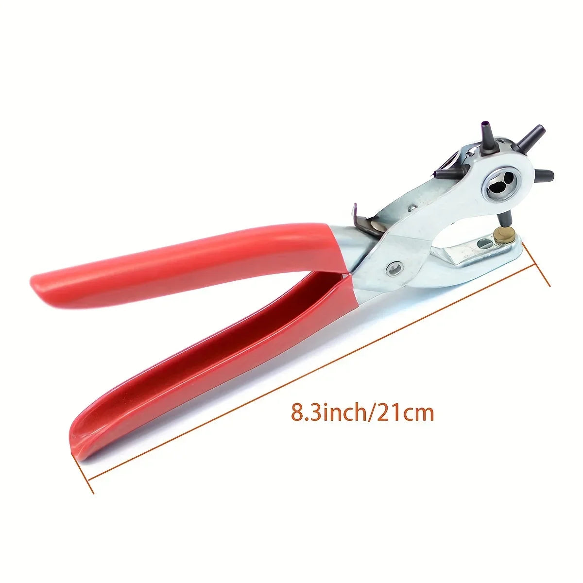 Heavy Duty Leather Hole Punch – 6-Size Revolving Belt Puncher