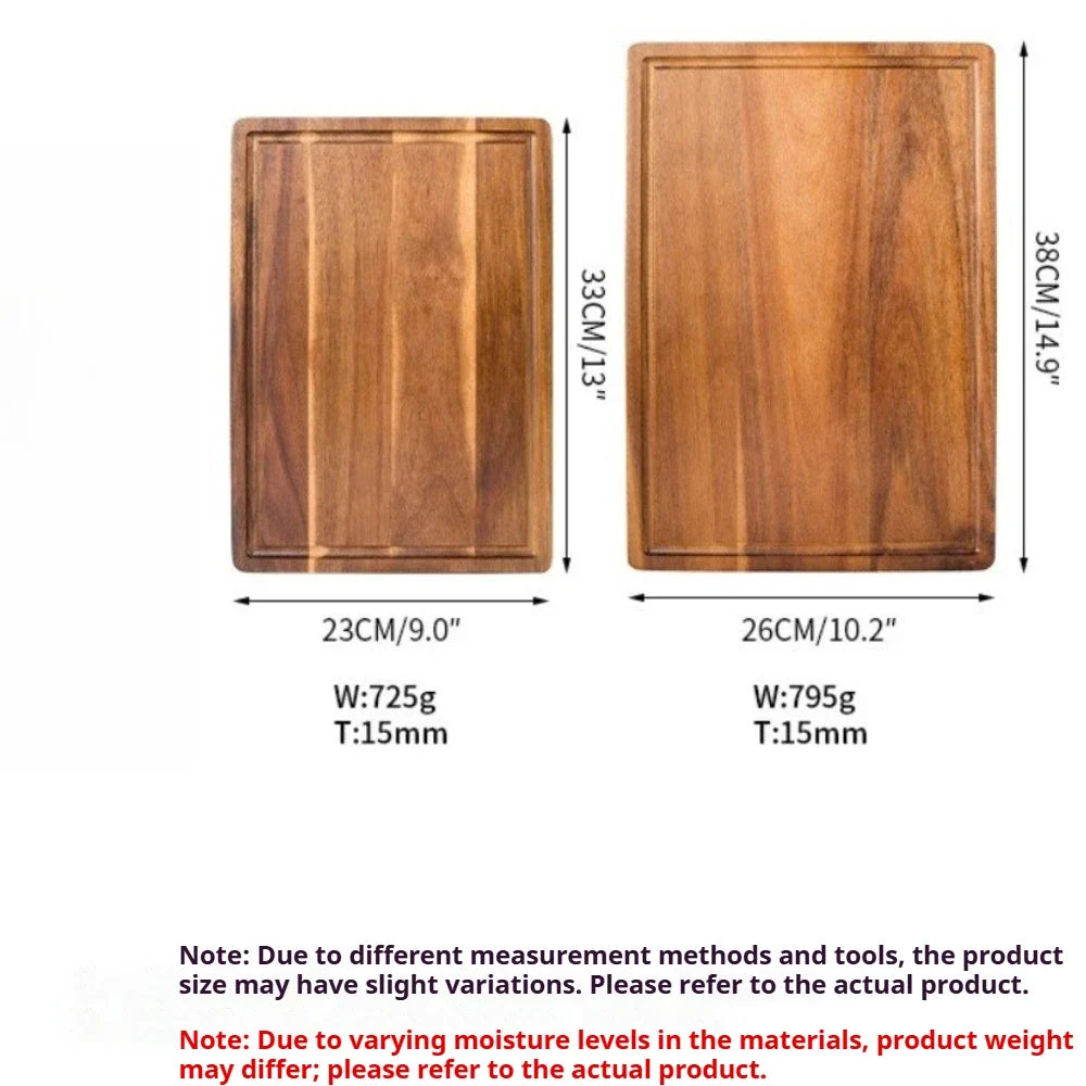 Wooden Cutting Board with Juice Grooves – Kitchen Chopping Tray