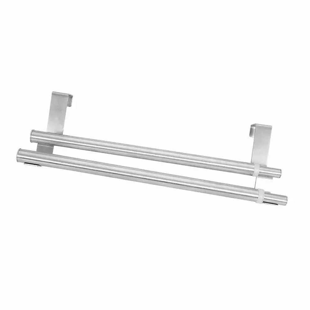 No-Drill Retractable Stainless Steel Towel Rack – Silver