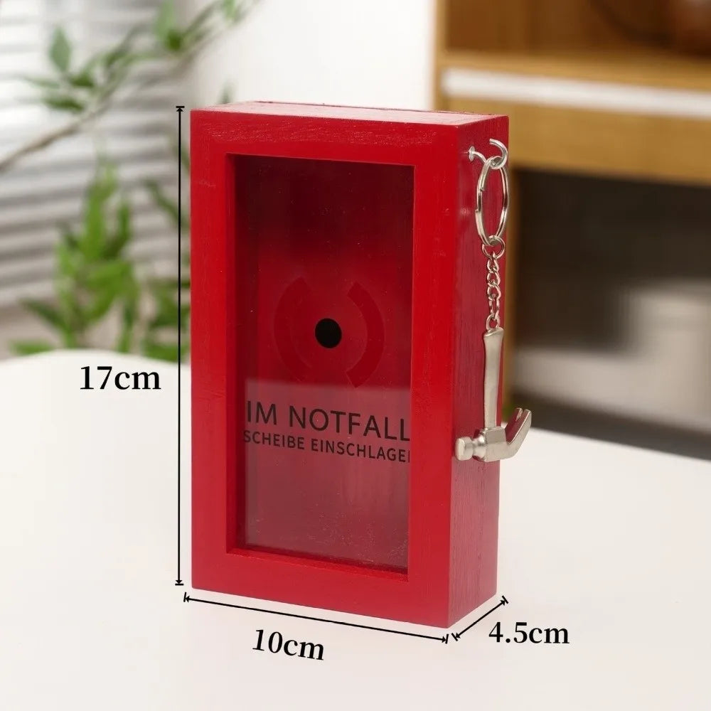 Break In Case of Emergency Wooden Gift Box with Hammer