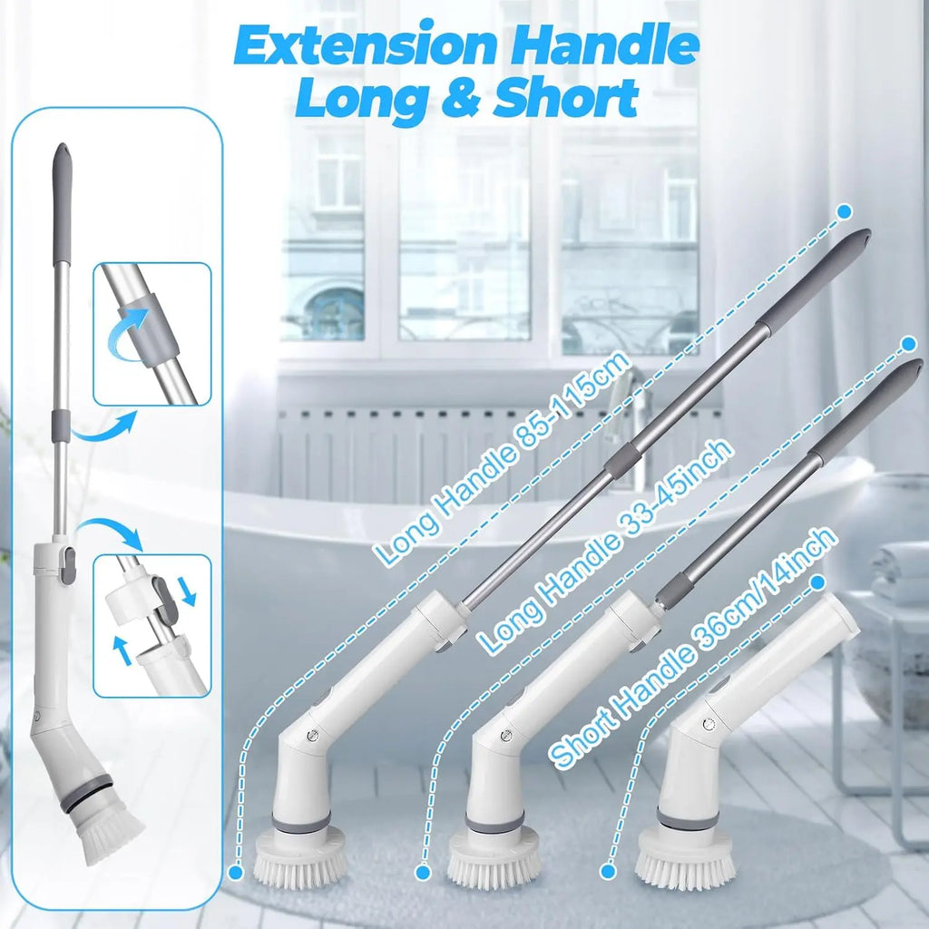 7-in-1 Electric Spin Scrubber 4000mAh IPX7 Cordless Cleaning Brush