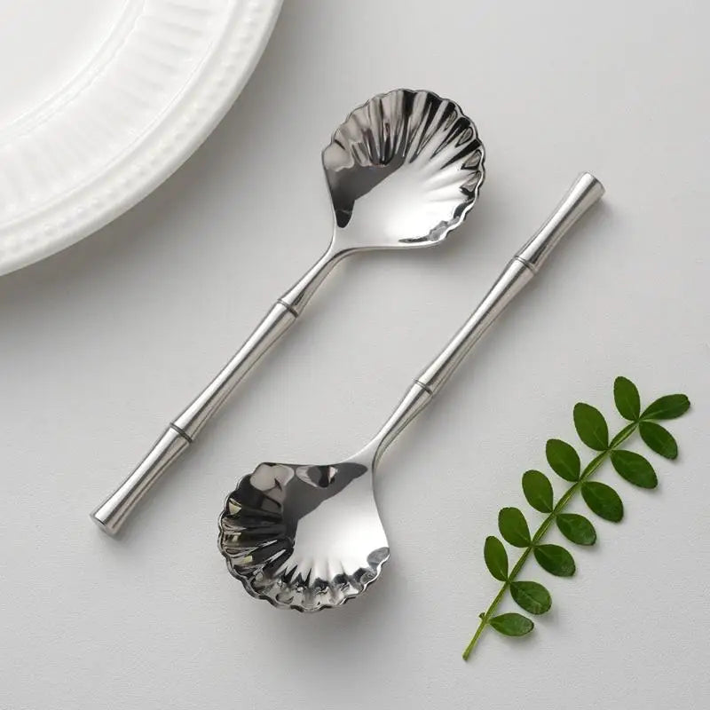 Seashell Stainless Steel Dessert Spoon – Tea & Wedding Gift