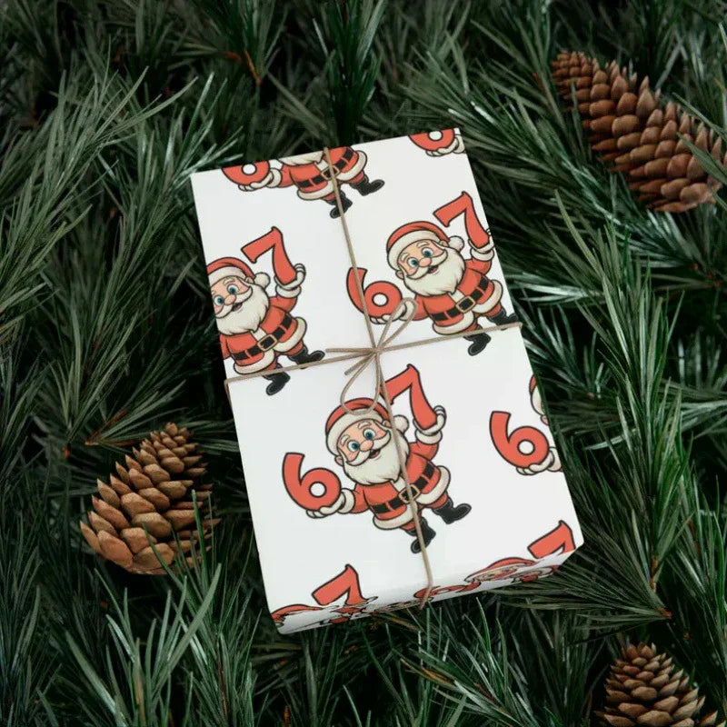 Kids' Christmas Wrapping Paper – Fun Santa Print Gift Wrap