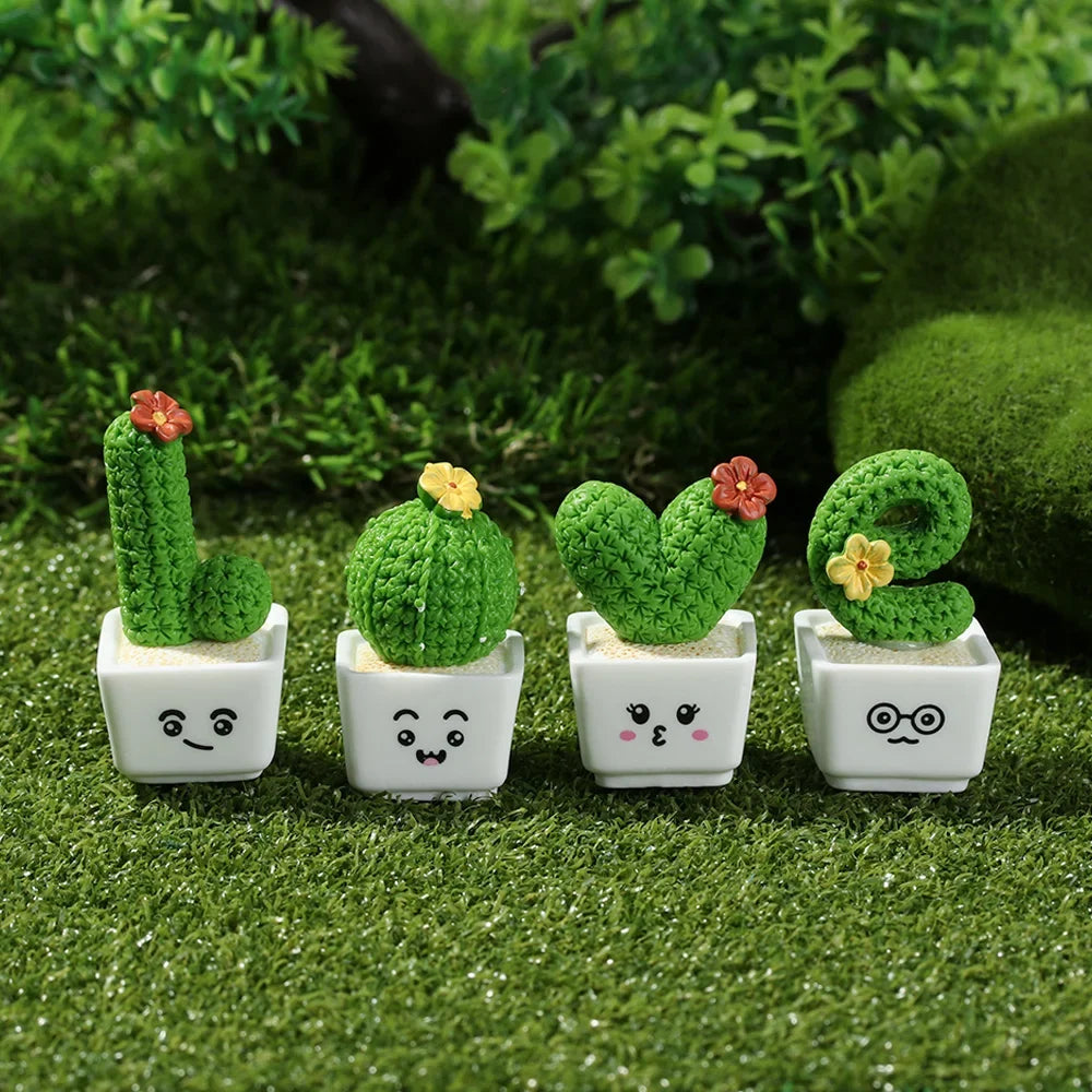 Fairy Garden Cactus Miniature Figurines – Micro Landscape Decor