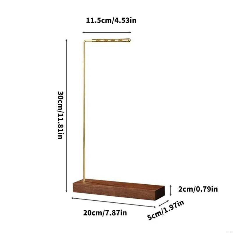 Wooden & Metal Paint Brush Holder Stand – 4-Row Drying Rack