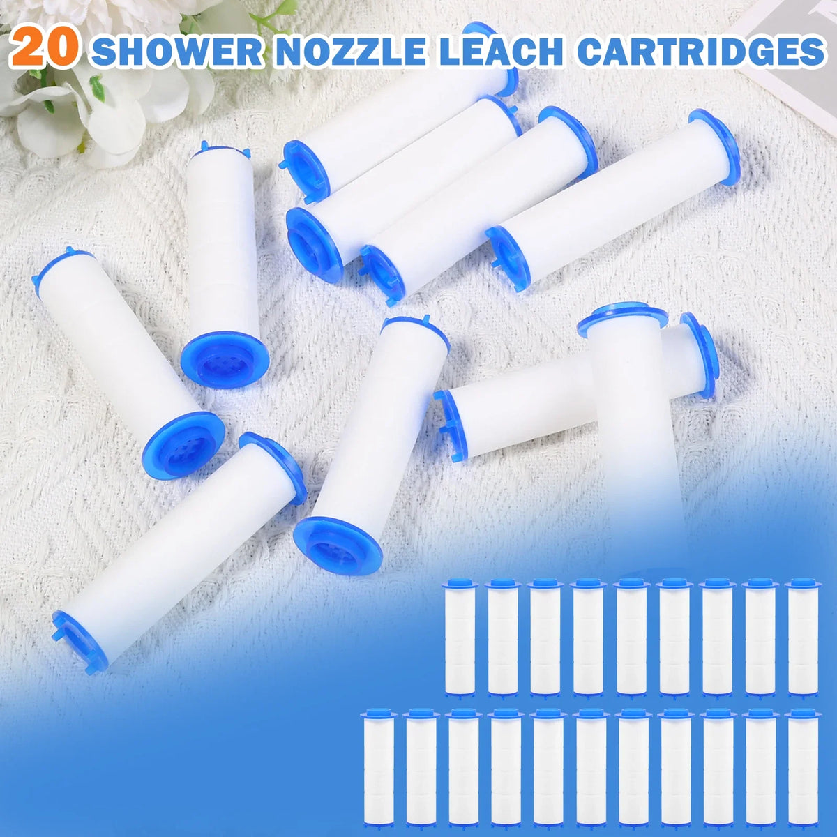 20-Pack PP Cotton Shower Head Filter Replacement Cartridges