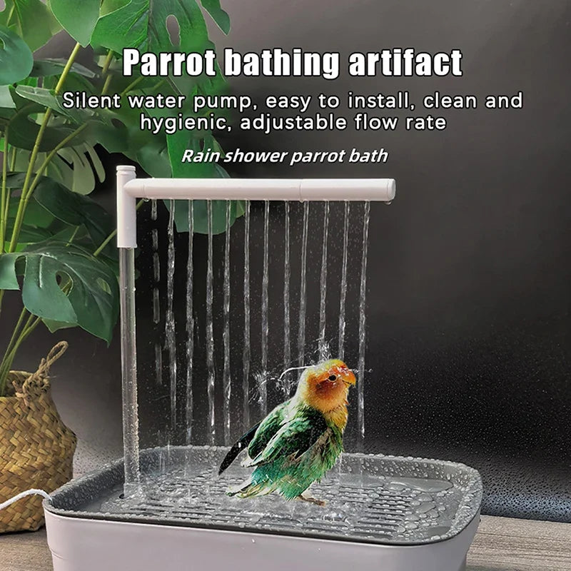 USB Electric Automatic Bird Bath Tub & Water Fountain for Parrots