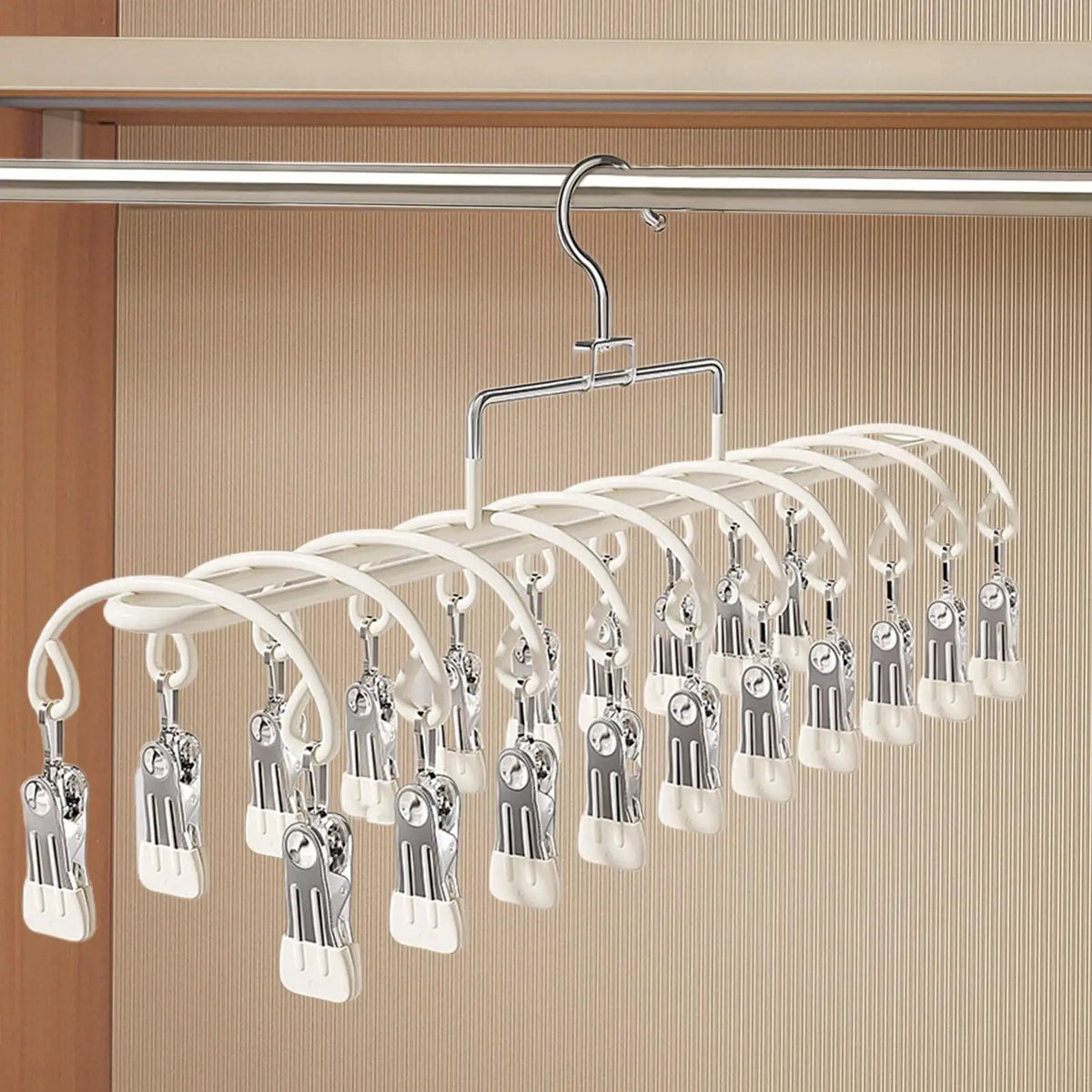 Multi-Clip Pants Hanger – Stainless Steel Closet Organizer