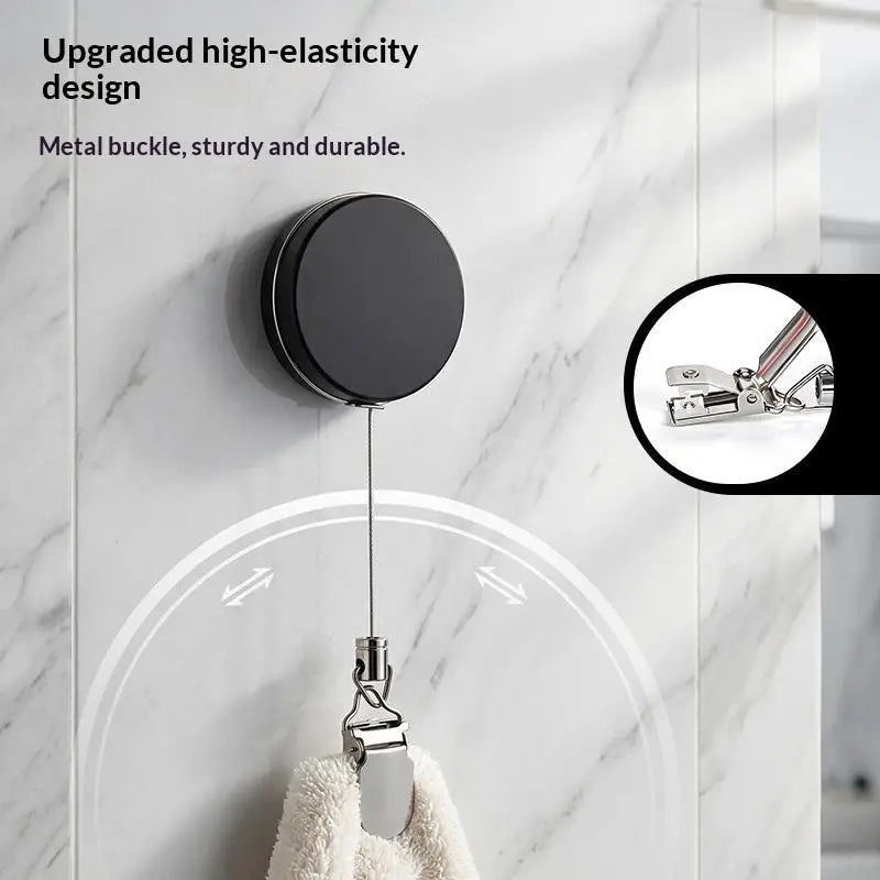 Retractable Wall Towel Rack – No-Drill Self-Adhesive Holder