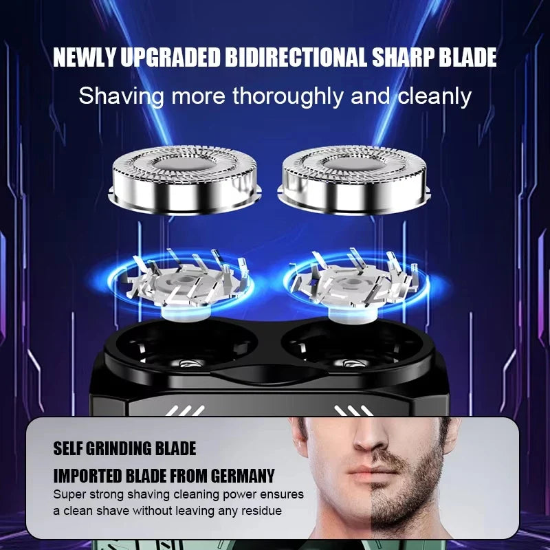 S11 Mini Electric Shaver for Men – IPX7, Dual Blades, Type-C