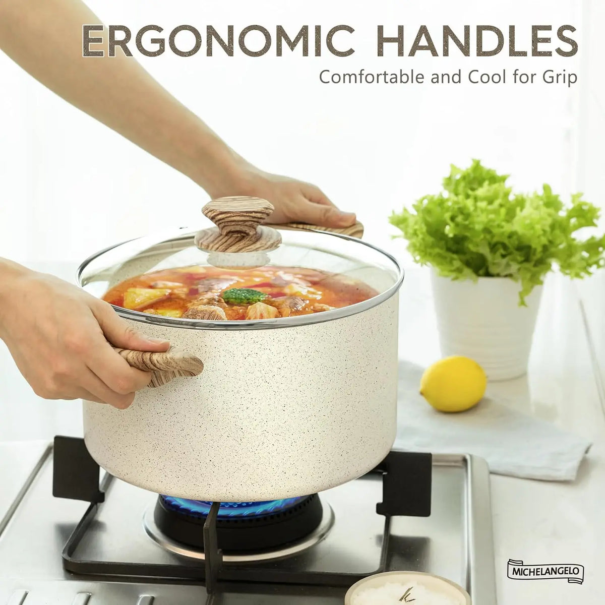 MICHELANGELO 6QT Granite Non-Stick Stockpot with Lid – All Stoves