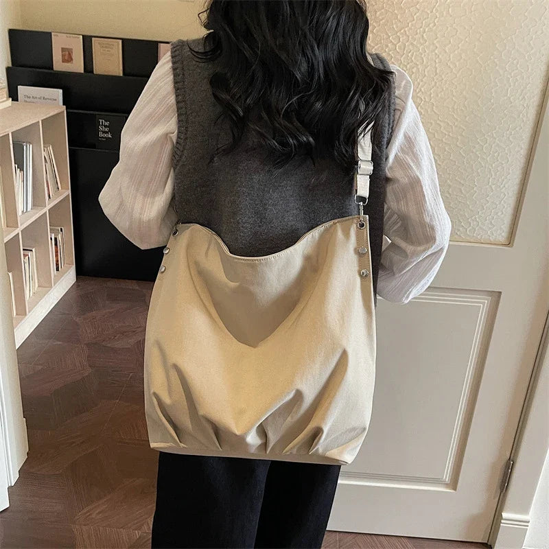 Large Canvas Shoulder Bag for Women | Casual Commuter Tote