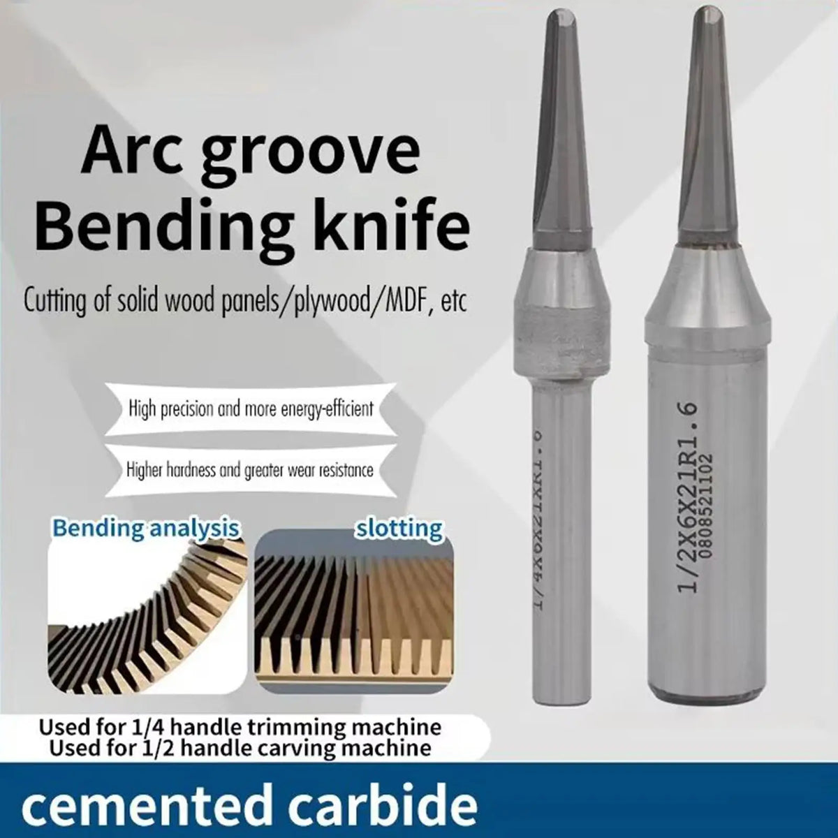 V Groove End Mills 1/4 & 1/2 Inch TCT Wood Grooving Router Bits