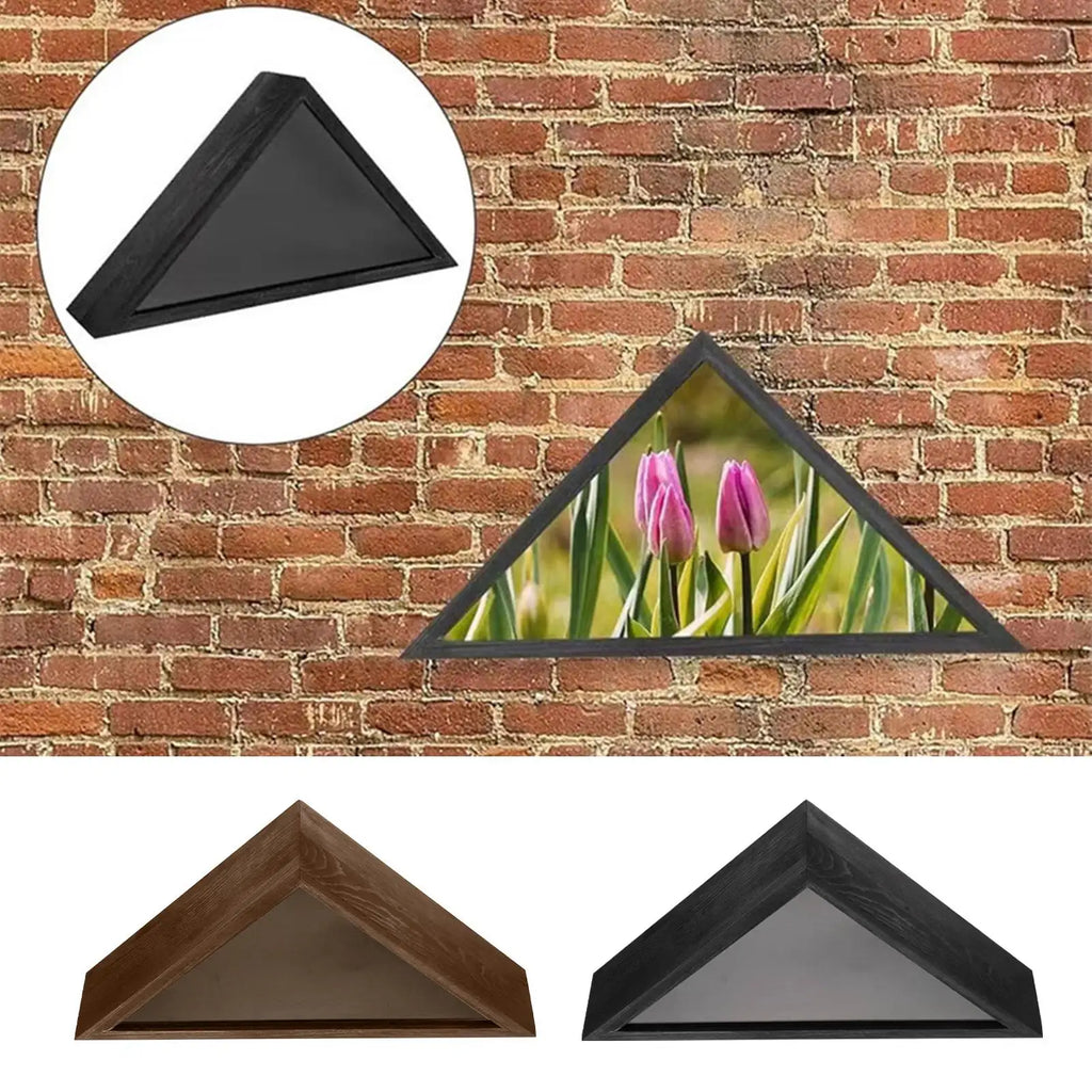Wooden Triangle Flag Display Case | Wall-Mounted Box