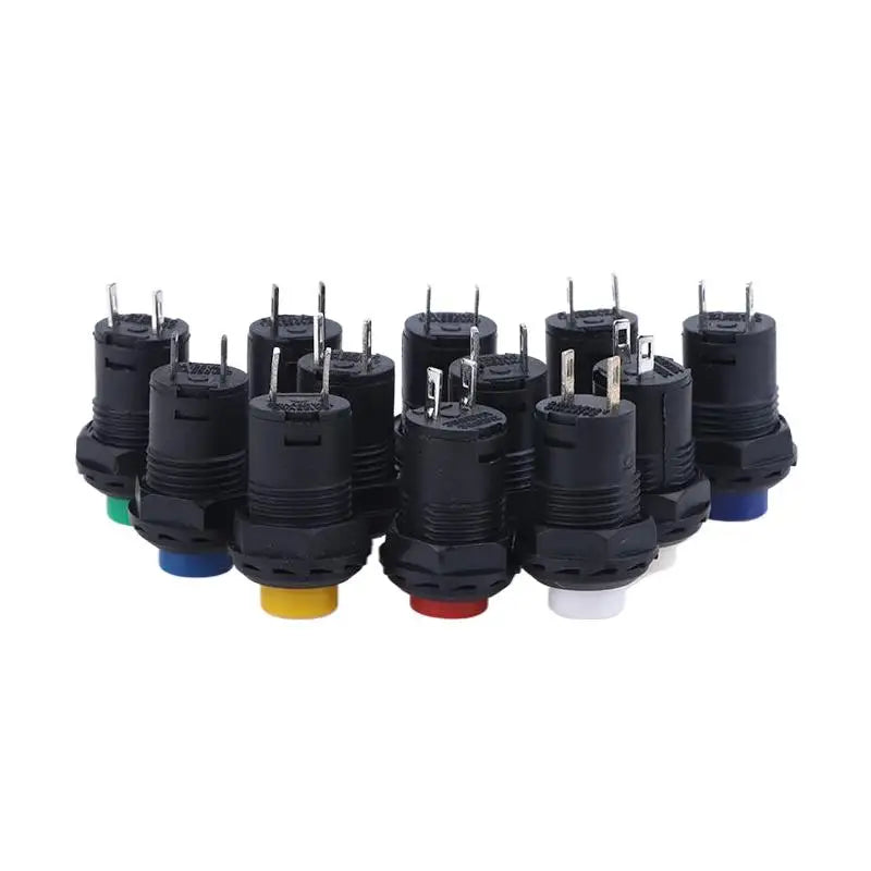 12mm Pushbutton Switches Self-Lock & Momentary OFF-ON – 10 Pack