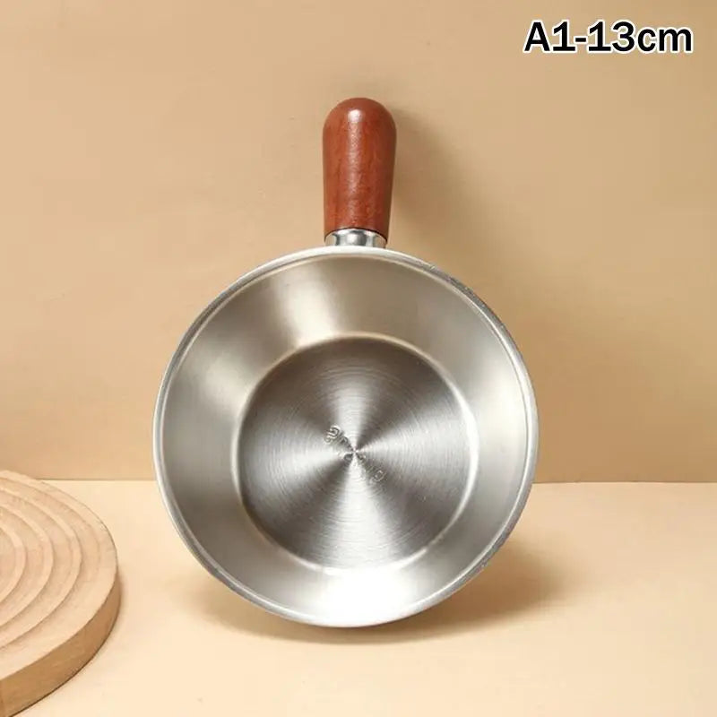 Mini Stainless Steel Saucepan with Wooden Handle | Kitchen