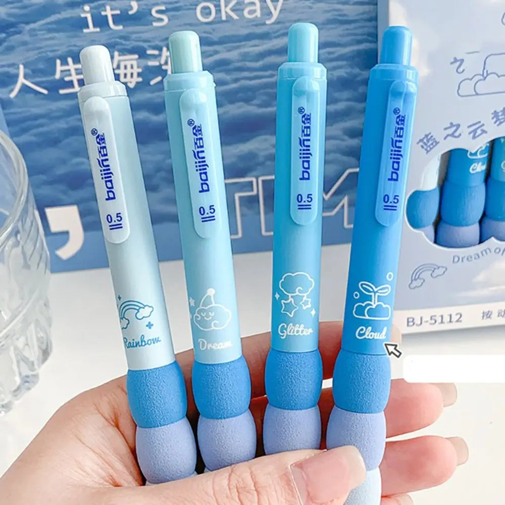 Soft Touch Gel Pens 0.5mm Black Ink – 4-Pack Set
