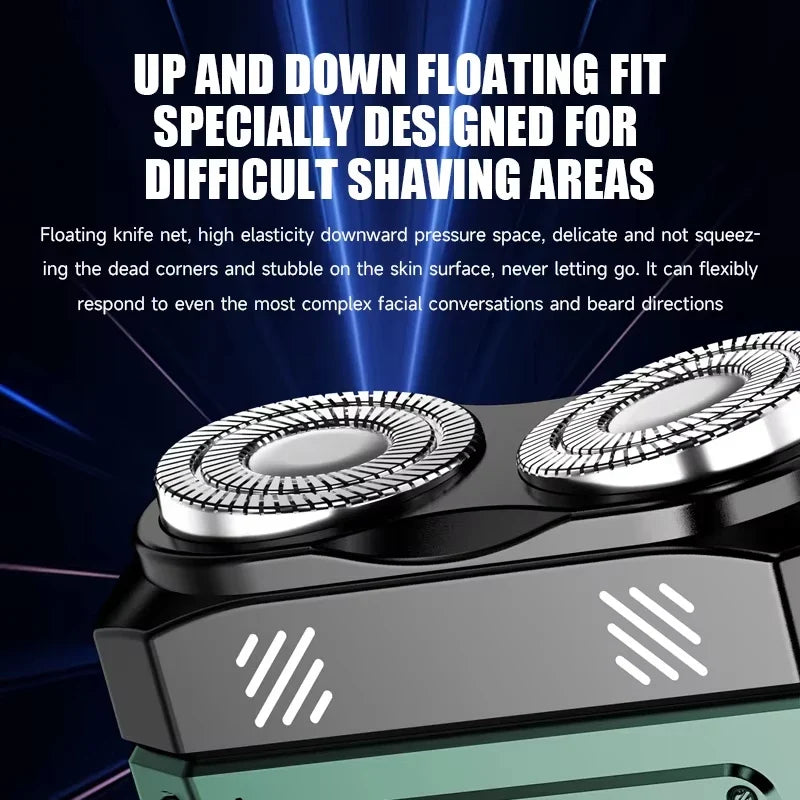 S11 Mini Electric Shaver for Men – IPX7, Dual Blades, Type-C