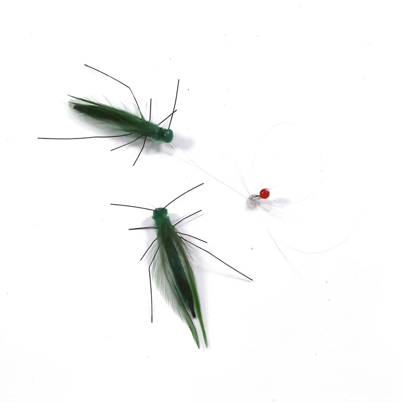 Green Grasshopper Cat Teaser Wand Replacement Head Toy