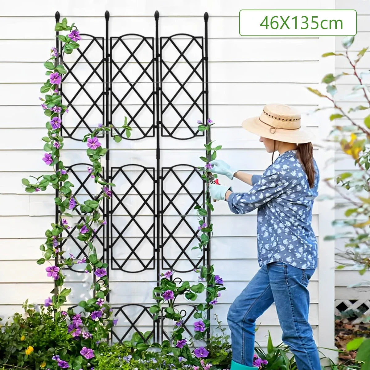 Plant Climbing Trellis, Greenhouse Hoop Kit & Garden Stakes Set