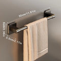 Self-Adhesive No-Drill Wall Towel Rack – Dual-Layer Matte Black