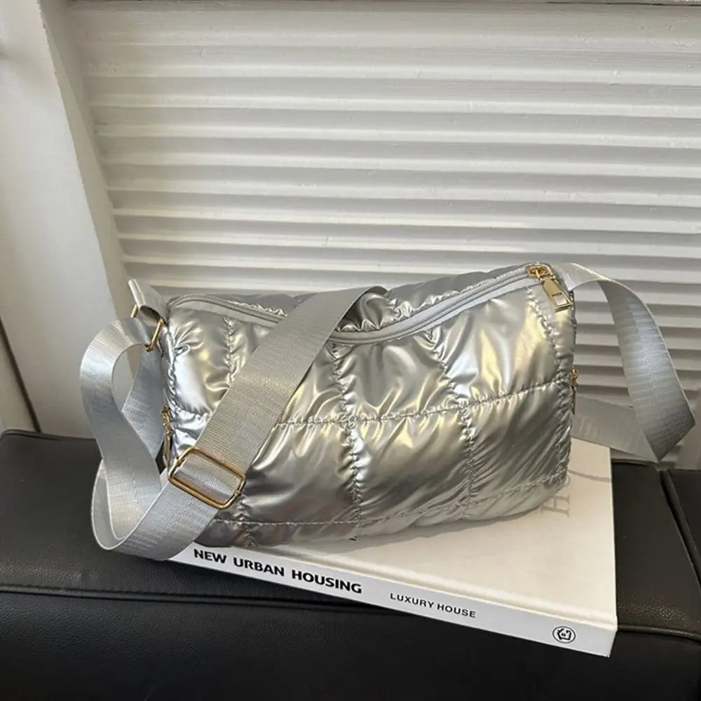 Women's Quilted Cloud Pleated Shoulder Bag | Elegant Messenger