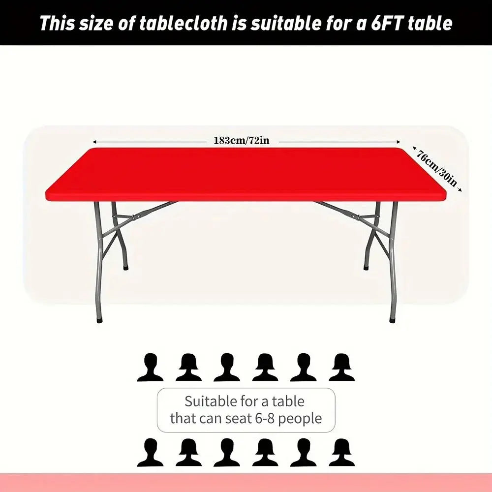 Spandex Stretch Fitted Tablecloth – 6FT Rectangular Cover