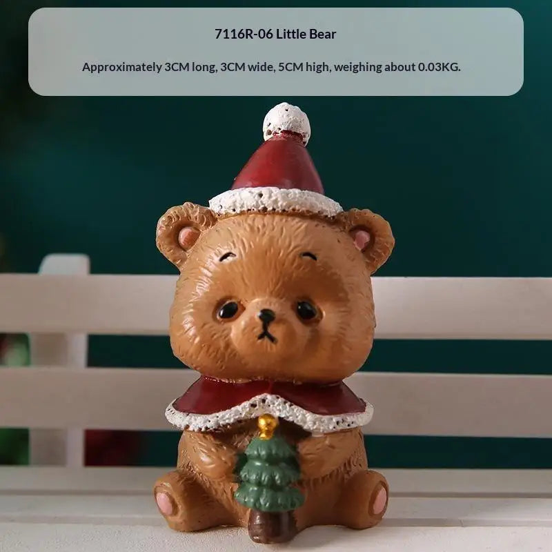 Mini Resin Christmas Animal Ornament | Cute Xmas Tree Pendant