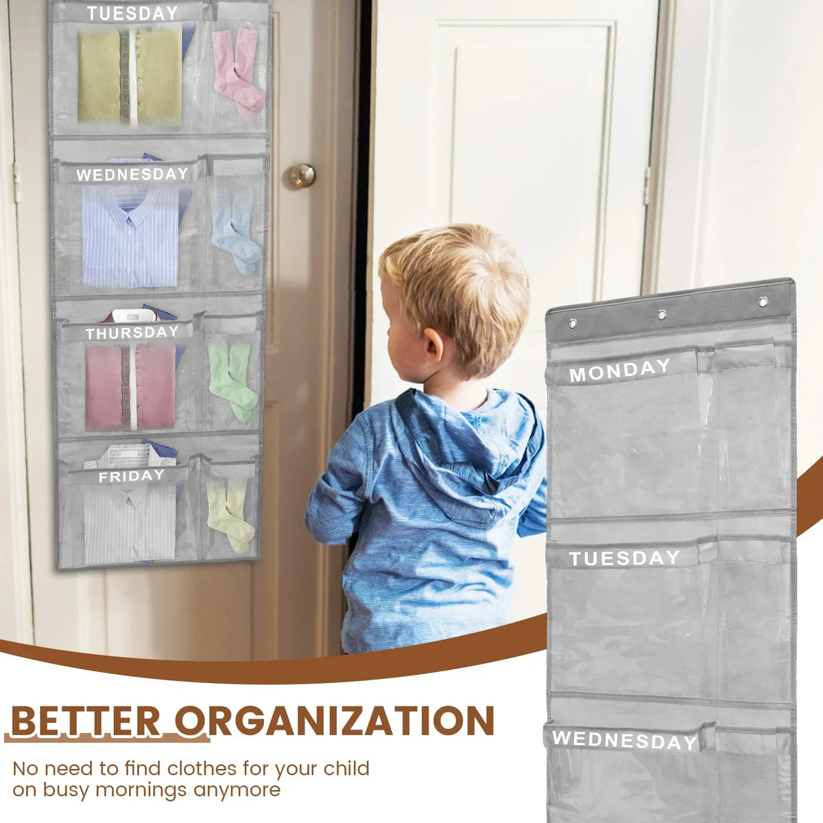 Over-The-Door Weekly Clothes Organizer – 1 or 2 Pack