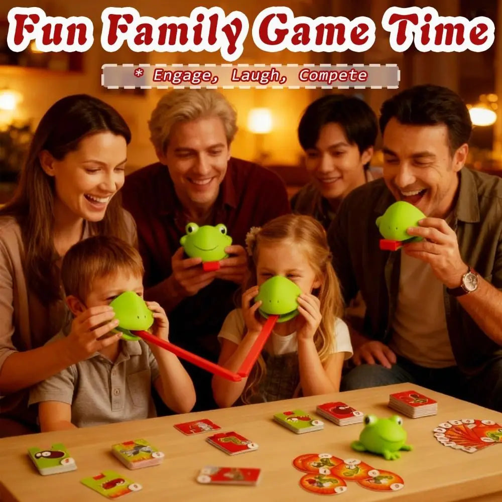 Funny Frog Mask Tongue Game with Cards – Party Fun for All