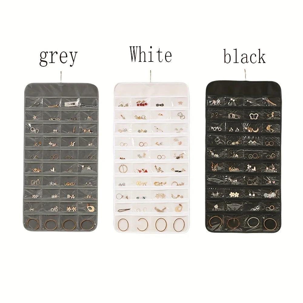 Double-Sided Hanging Jewelry Organizer Bag | Foldable Storage