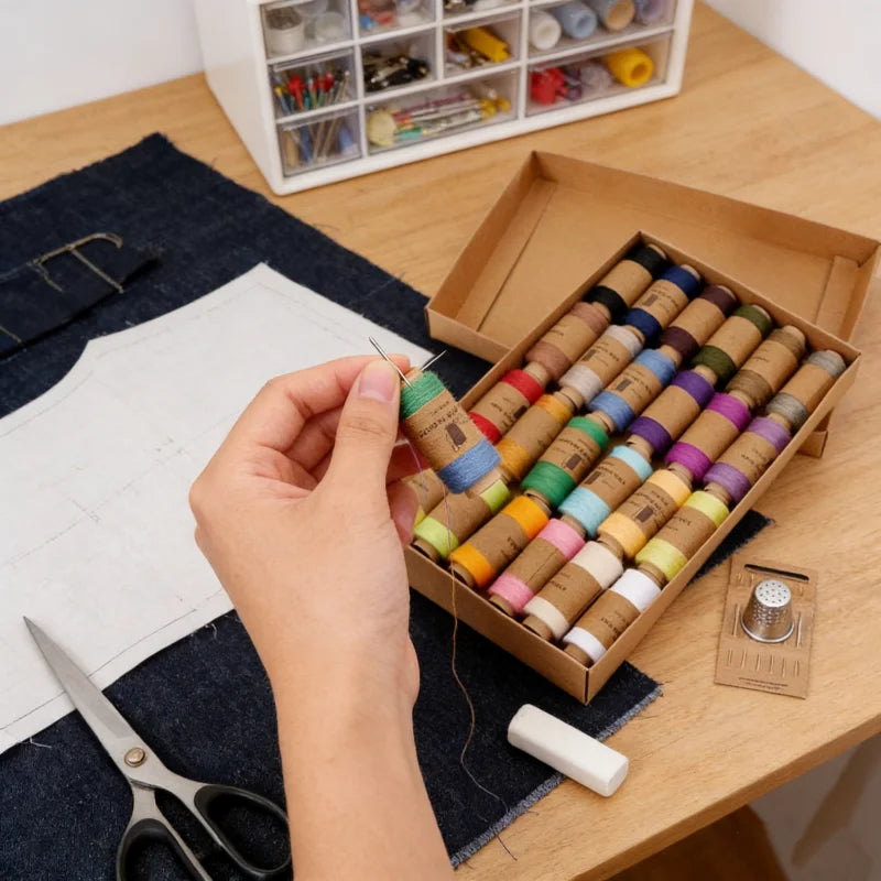Polyester Sewing Thread Set 12/18/24 Colors – Small Spools Kit
