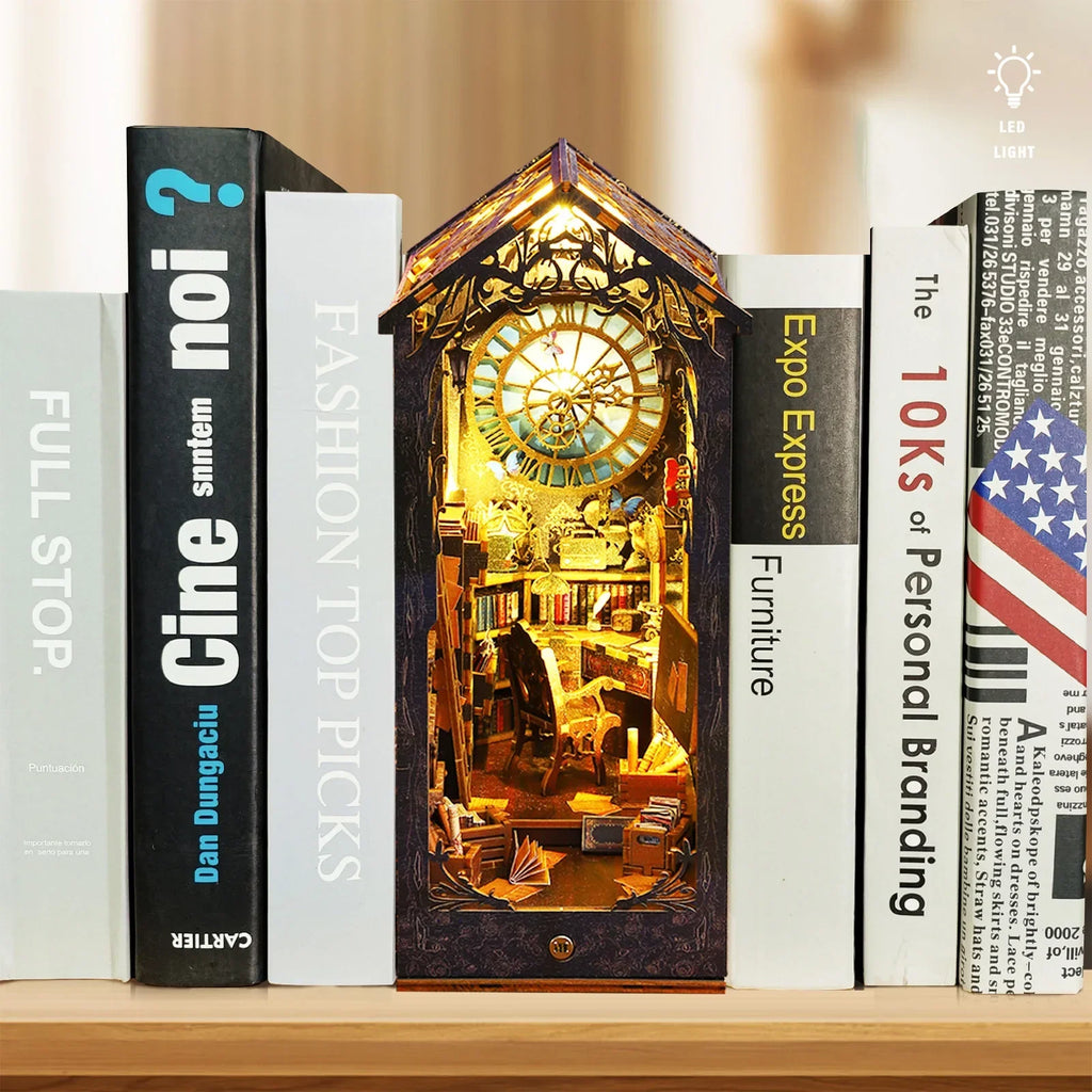DIY Book Nook Kit 3D Wooden Puzzle with LED Light | Miniature
