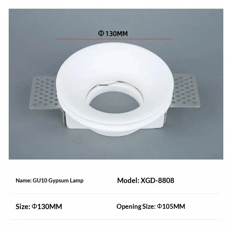 Recessed Gypsum Ceiling Downlight GU10 LED Borderless Frame
