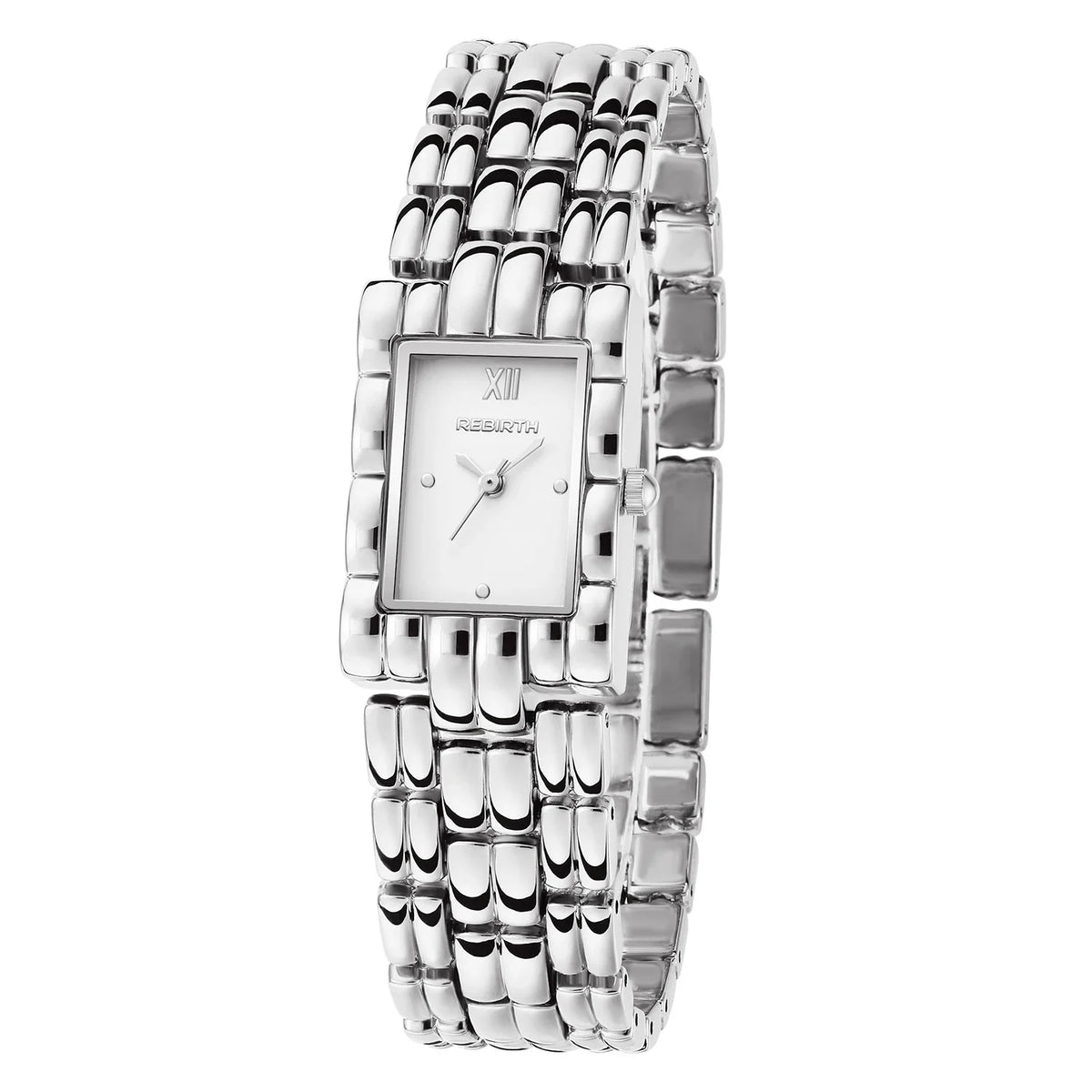 REBIRTH Vintage Square Women's Quartz Watch | Gold Chain Strap