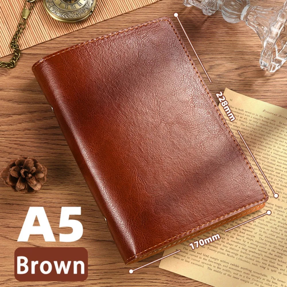 Vintage A5/A6 PU Leather Loose-Leaf Notebook Travel Journal