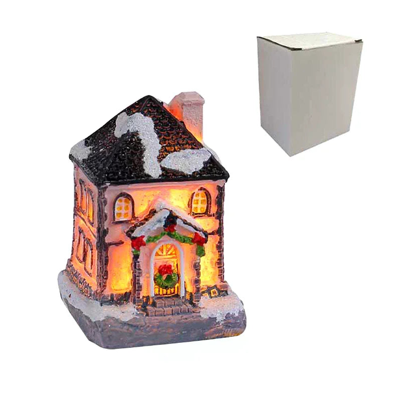 Mini LED Christmas Village House – Xmas Winter Décor Gift