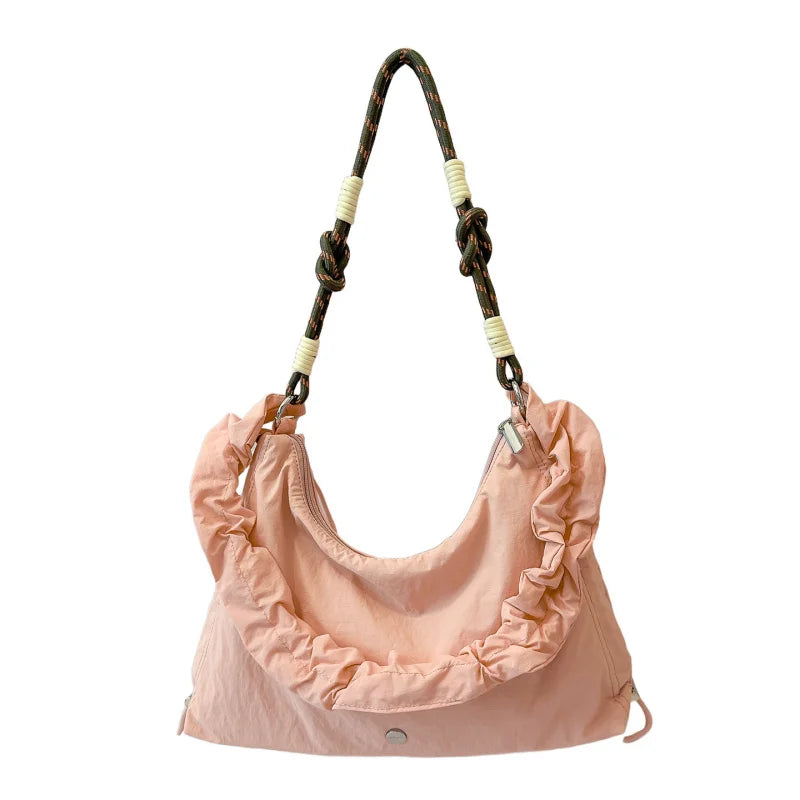 Korean Slouchy Crossbody Bag – Large Nylon Shoulder Bag