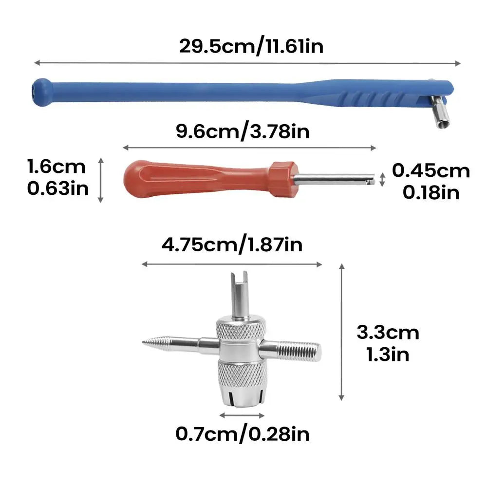 3-Piece Valve Stem Removal Tool Set – Car, Bike & Motorcycle