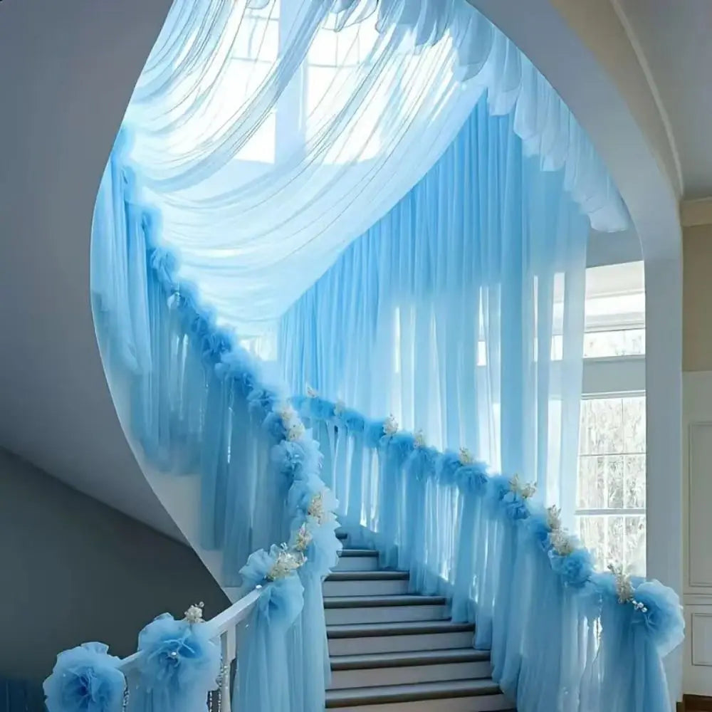 Wedding Tulle Drape Fabric 6/8/10M – 160CM Sheer Backdrop