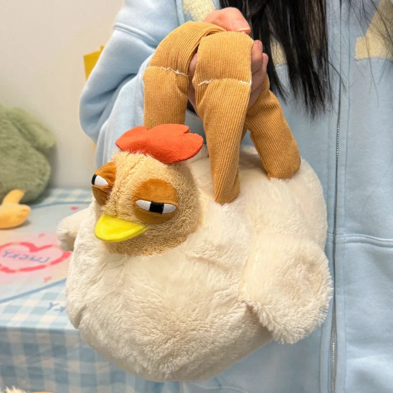 Novelty Hen Plush Handbag – Chicken Shaped Shoulder Bag Gift