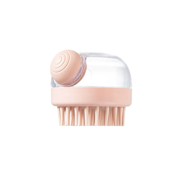 Silicone Pet Bath Brush with Shampoo Dispenser | Dog Grooming